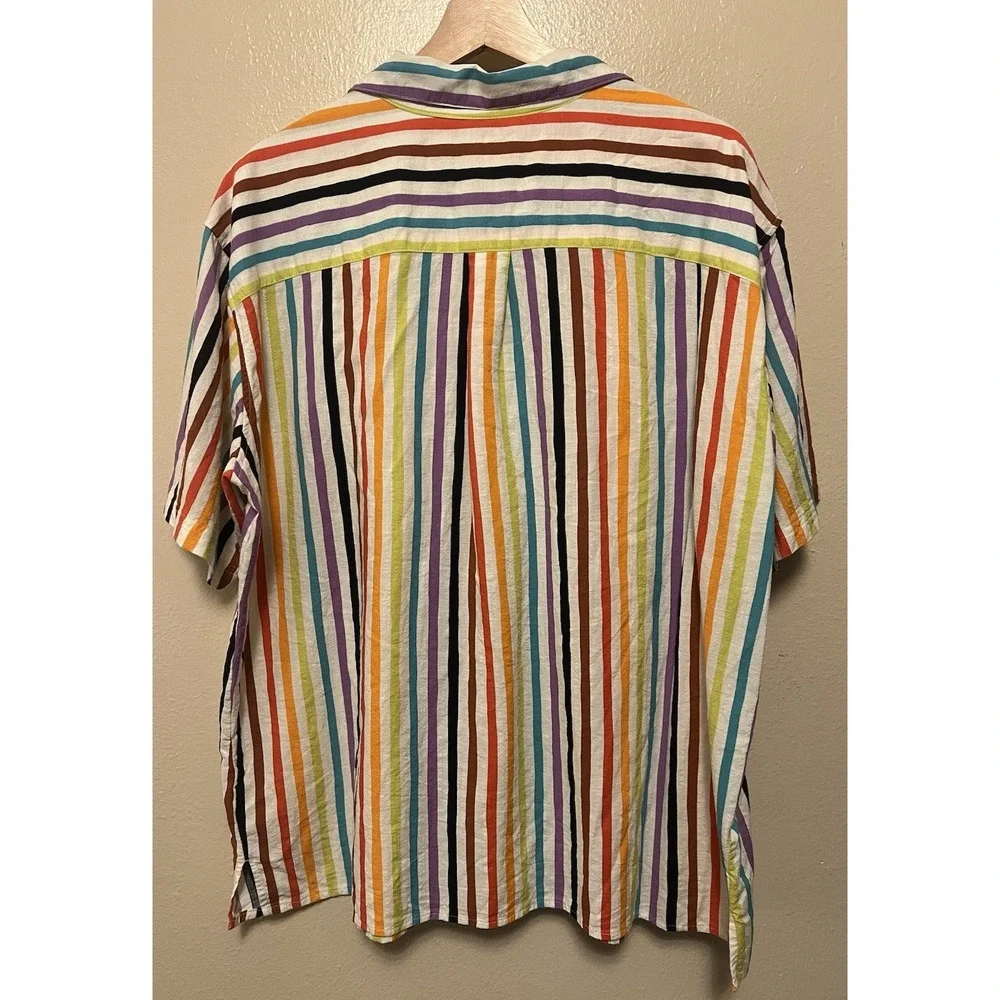 Target Pride Rainbow Striped Button Up‎ Short Sleeved Shirt LGBTQ+ 2022 Size XXL